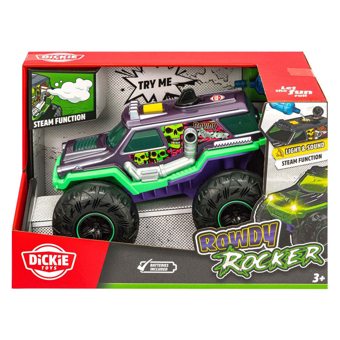 Dickie toys - modelauto rowdy rocker - licht en geluid - 22cm