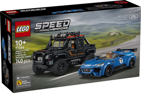 Lego speed champions jaguar project 7 en land rover defender auto bouwpakket voor kinderen 77264