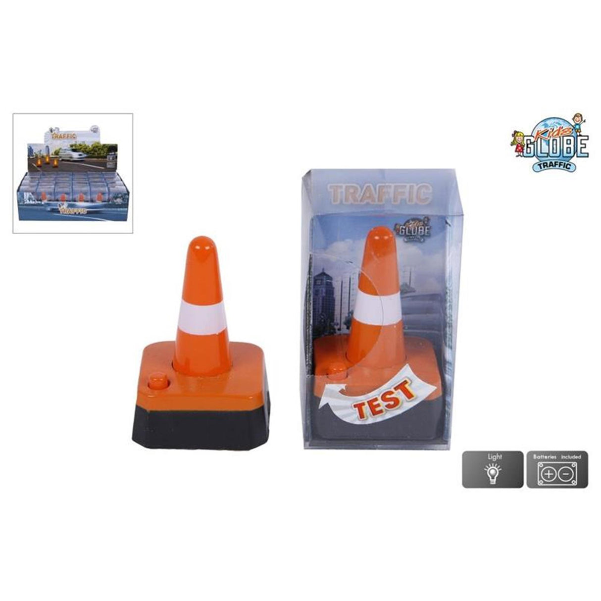 Kids globe lichtgevende oranje pion