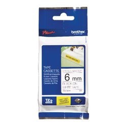 Extra klevende tape brother tzes211 6mmx8m zwart wit