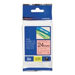 Labeltape brother tzeb51 zwart, oranje 24mmx8m