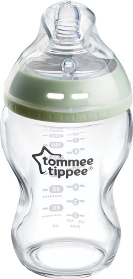 Tommee tippee natural start glazen babyfles - set van 1 x 250ml baby fles - lage toevoersnelheid 0m+