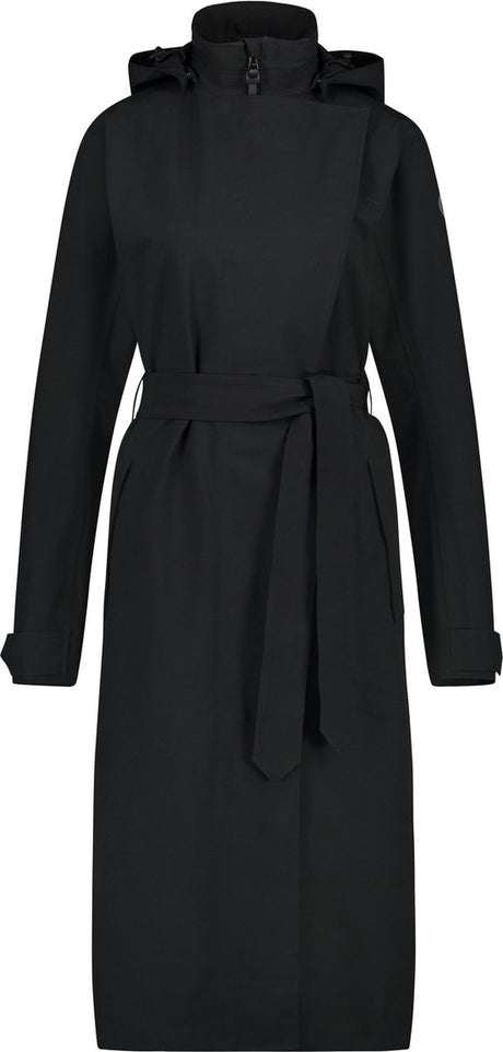 Agu trench coat long regenjas urban outdoor dames - zwart - xl
