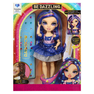 Rainbow high be dazzling-modepoppen - genevieve bleue (blauw) met bedazzle-tool en glinsterende strass-steentjes