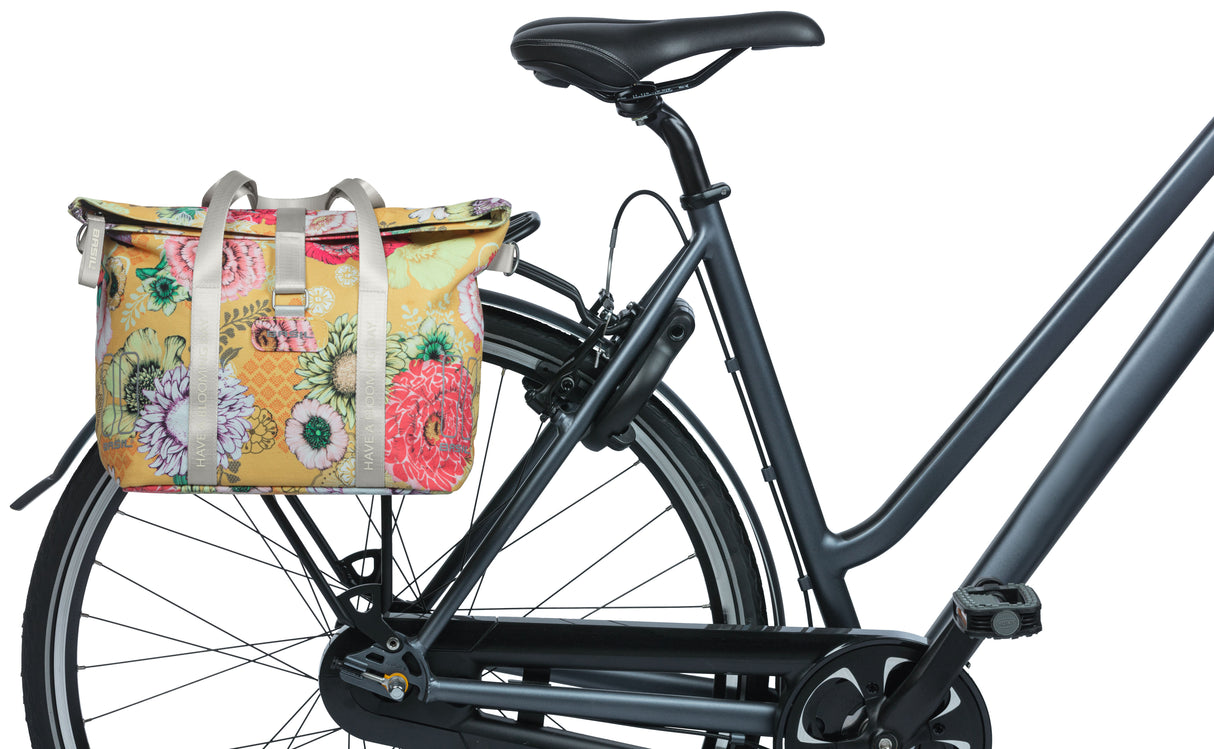 Basil Bloom Field fietshandtas duurzaam, compact, geel