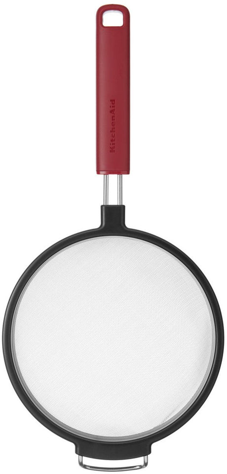 Kitchenaid zeef met handvat, bolzeef, 17 cm, kunststof rvs, rood -