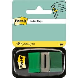 Post-it (r) index standard, green, 25.4 x 43.2 mm, 50 tabs dispenser