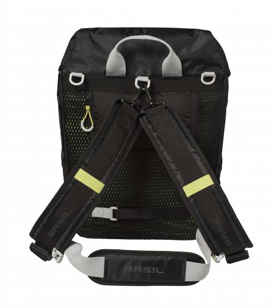 Basil Miles Daypack - sportieve fietstas - unisex - zwart lime