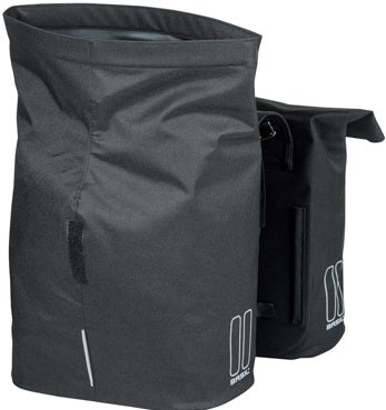 Basil City dubbele fietstas waterafstotend polyester zwart Universal Bridge systeem 28-32L