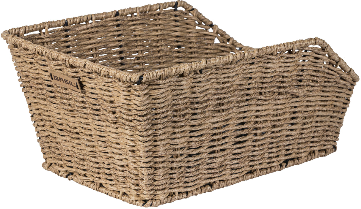 Basil Cento Rattan Look - fietsmand - achterop - lichtbruin