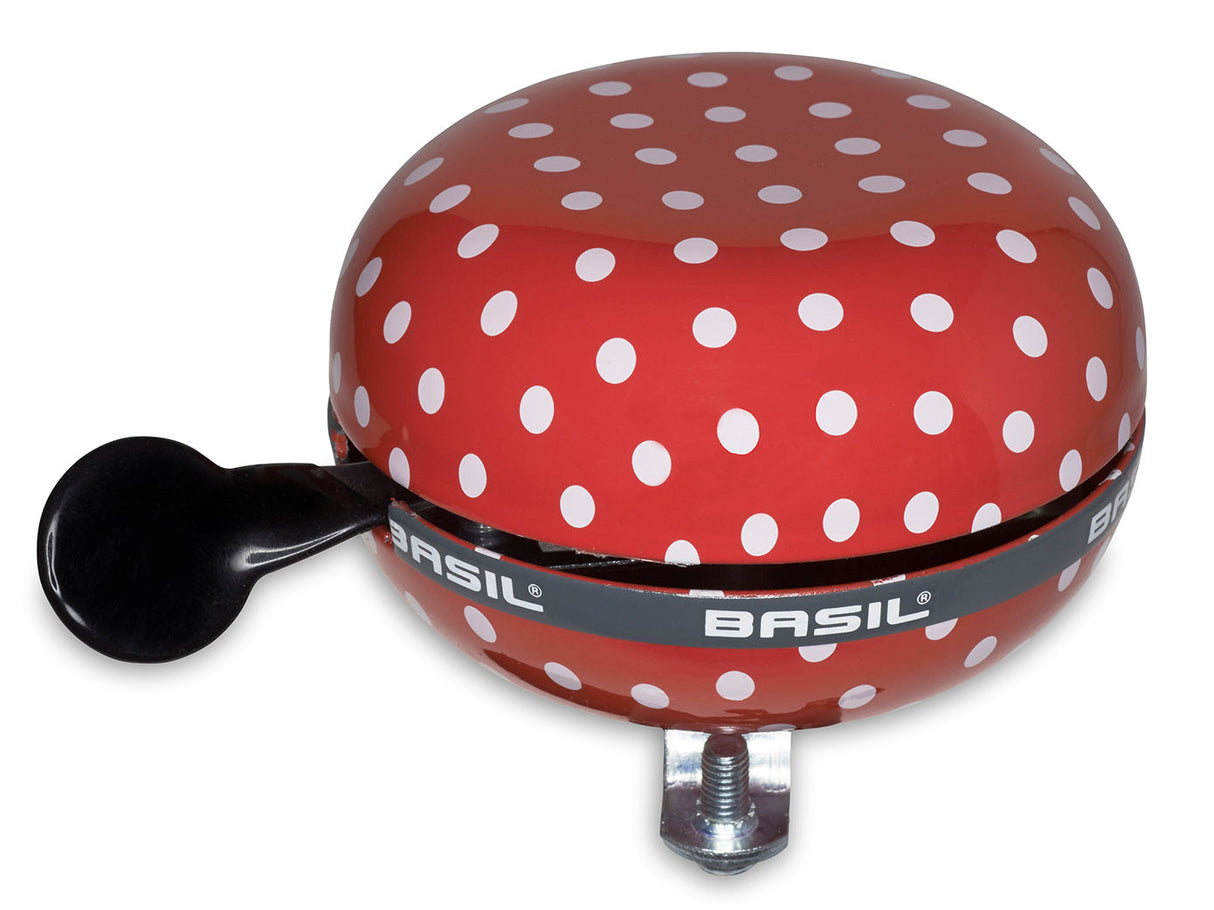 Basil Polkadot fietsbel 80 mm rood wit