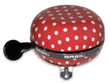 Basil Polkadot fietsbel 80 mm rood wit