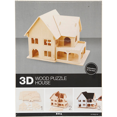 Creativ company https: www.cchobby.nl 3d-houten-constructie-set-huis-met-veranda-afm-22-5x16x17-5-1-stuk