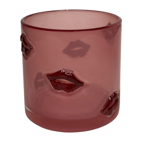 Mansion atmosphere theelichthouder lippen rood ø10x10cm