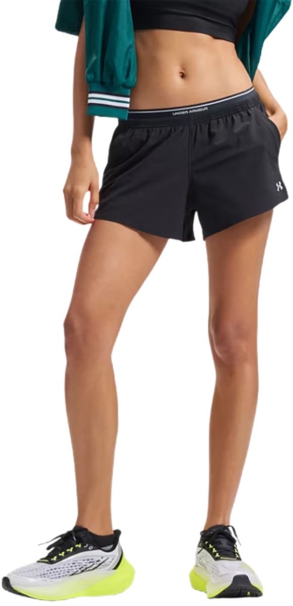 Under armour ua vanish woven 3in shorts-blk dames sportbroek - ultimate zwart - mod grijs