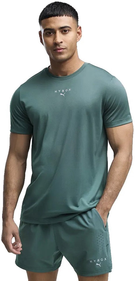 Puma x hyrox poly graphic t-shirt met korte mouwen groen xl man