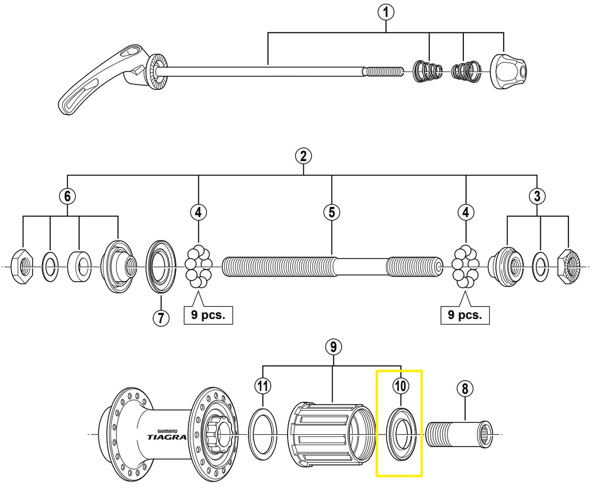 Shimano stofkap rechts fh-4500