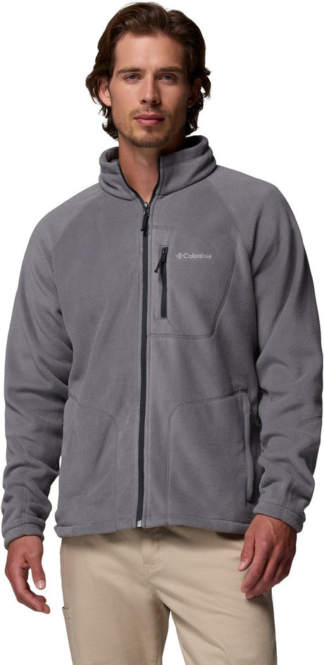 Columbia fast trek ii jacket - fleece vest heren volwassenen - sluiting en zakken met rits - outdoorvest - grijs - maat xxl