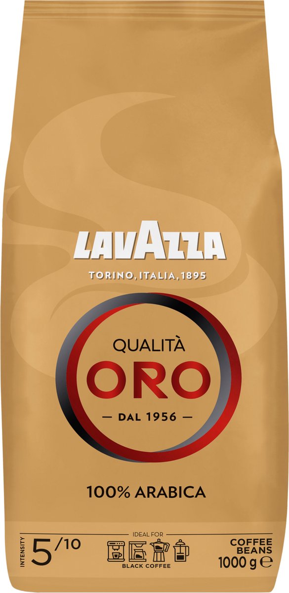 Lavazza qualità oro koffiebonen - 100% arabica koffie bonen - intensiteit 5 10 - 1 kg