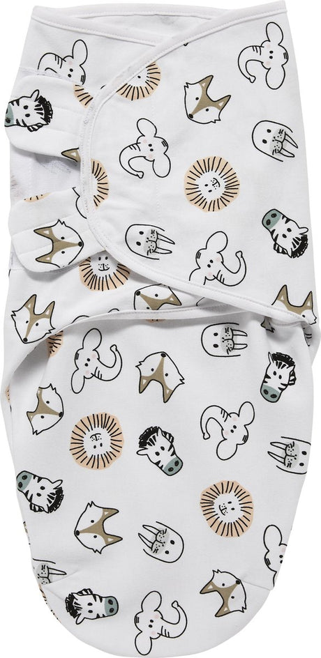 Meyco baby animal swaddle inbakerdoek - multicolour - 0-3 maanden - 1.0 tog