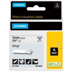 Dymo labeltape rhino zwart, wit 19 mm x 5,5m