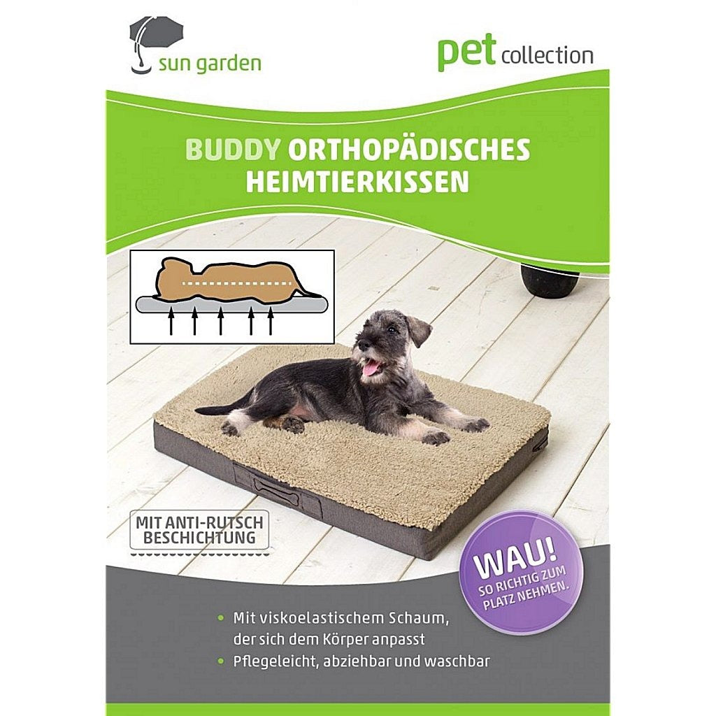 Sun garden sun garden buddy orthopedisch hondenkussen 120x72x10cm beige gemeleerd