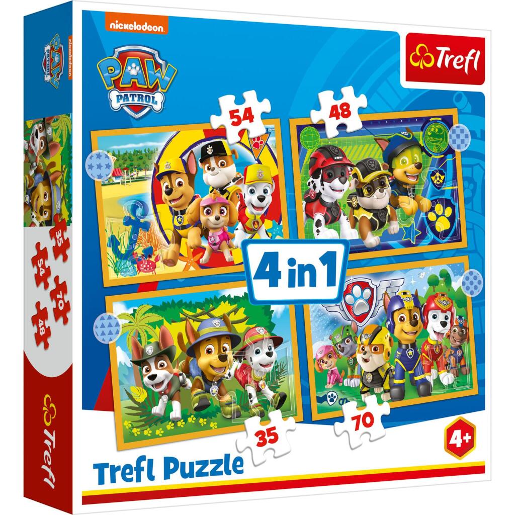 Trefl paw patrol 4in1 puzzel 35-70 stukjes