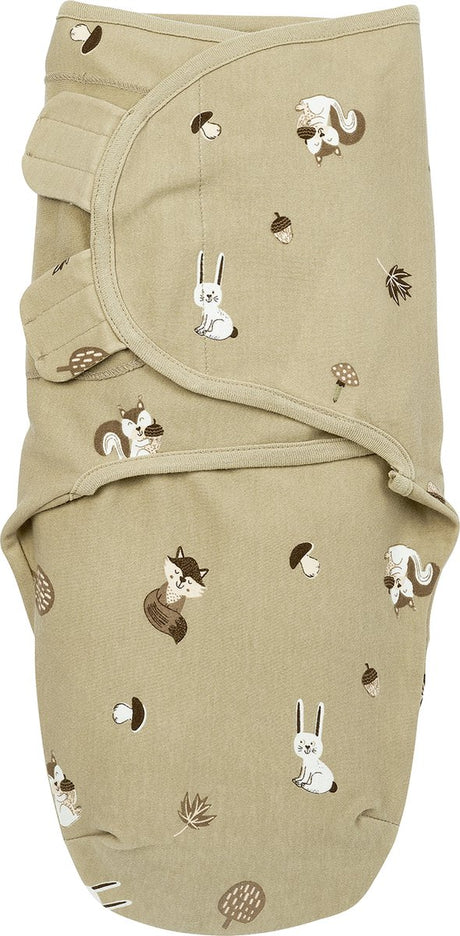 Meyco baby forest animals swaddle inbakerdoek - sand - 0-3 maanden - 1.0 tog