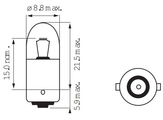 Bosma lamp 6v-5w ba9s