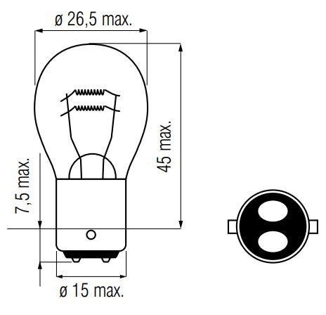 Bosma lamp 12v-21 5w bay15d