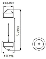 Bosma Lamp 12V-10W BUIS 11x38