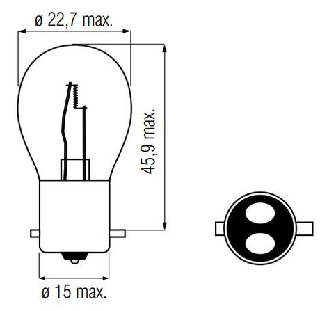 Bosma Lamp 12V-21 5W BAY15D rood