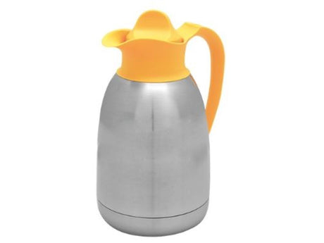 Cater-profi isoleerkan rvs 1,5l met gele schroefdop thermoskan thermosfles