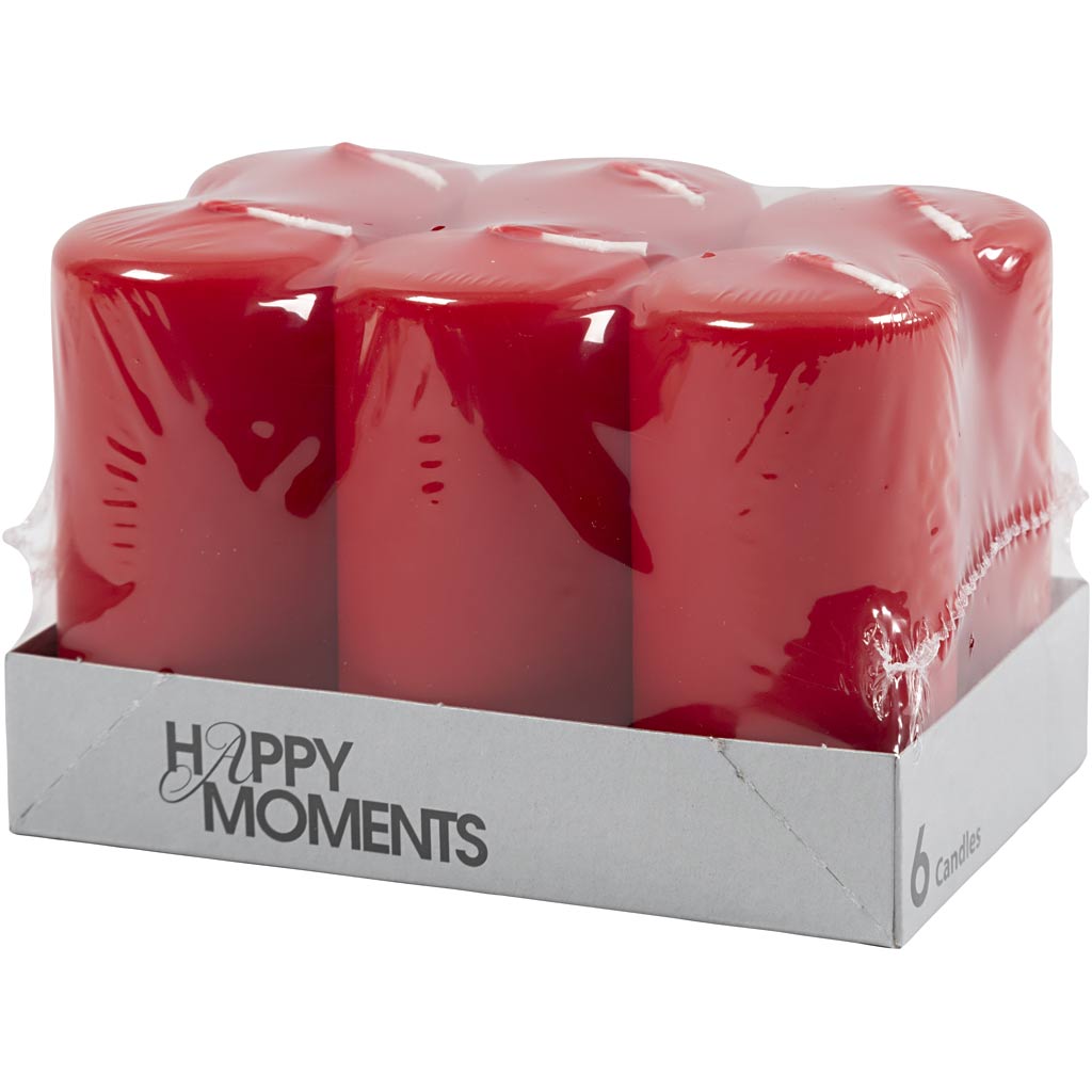 Creativ company https: www.cchobby.nl kaarsen-h-100-mm-d-50-mm-rood-6-stuk-1-doos