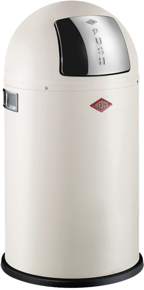 Wesco pushboy junior prullenbak | 22 liter | metaal - mat zand | vuilnisbak - made in germany