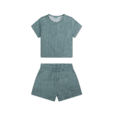 Leopard | groen jongens set strand – muslin