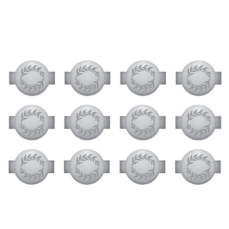 We r makers • charm staples round with leaf emboss silver 12pcs