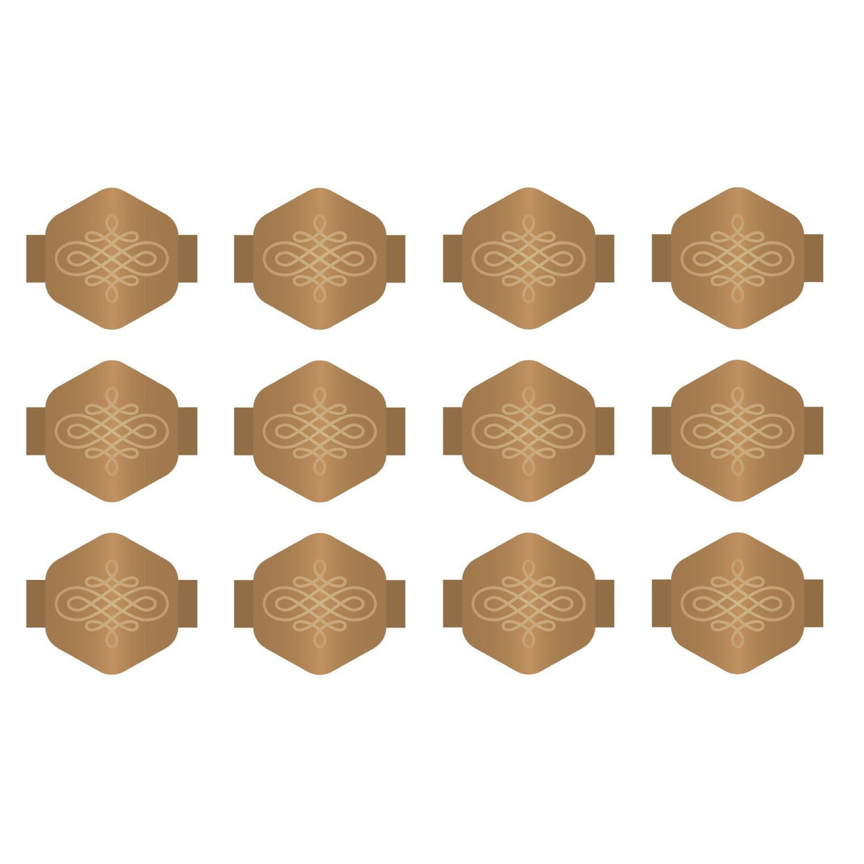 We r makers • charm staples hexagon with knot emboss copper 12pcs