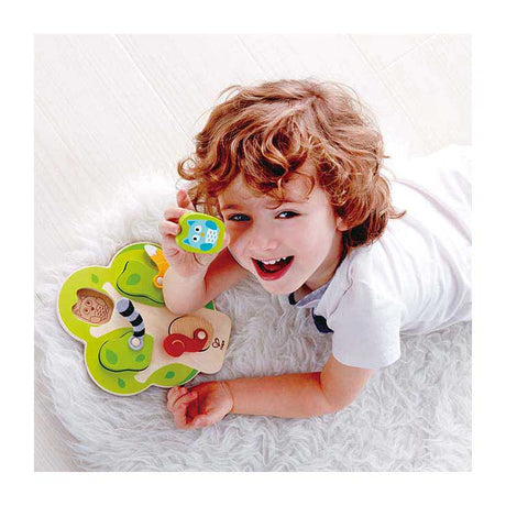 Hape wie zit er in de boom vormenpuzzel - 5dlg.