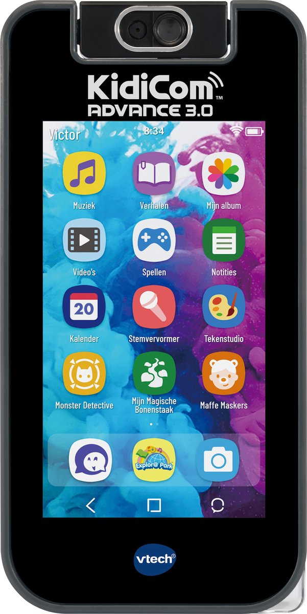 Vtech kidicom advance 3.0 telefoon - interactieve kinder mobiel met camera - educatief speelgoed - vanaf 5 jaar - blauw
