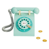 Classic World World World Houten Retro Telefoon Turquoise