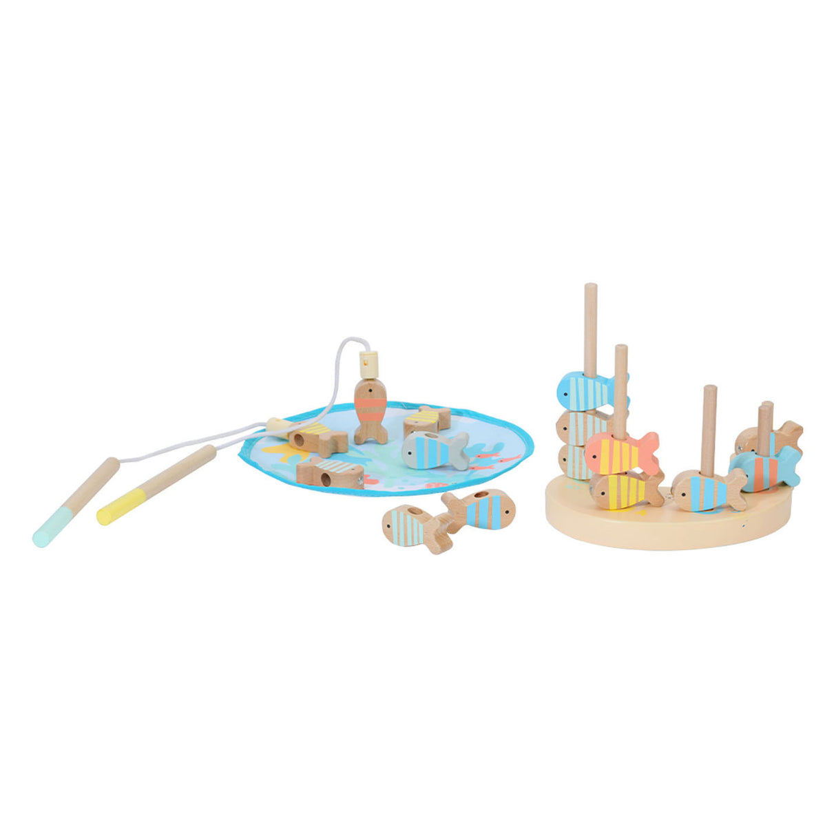 Classic world houten visspel zeehond, 24dlg.