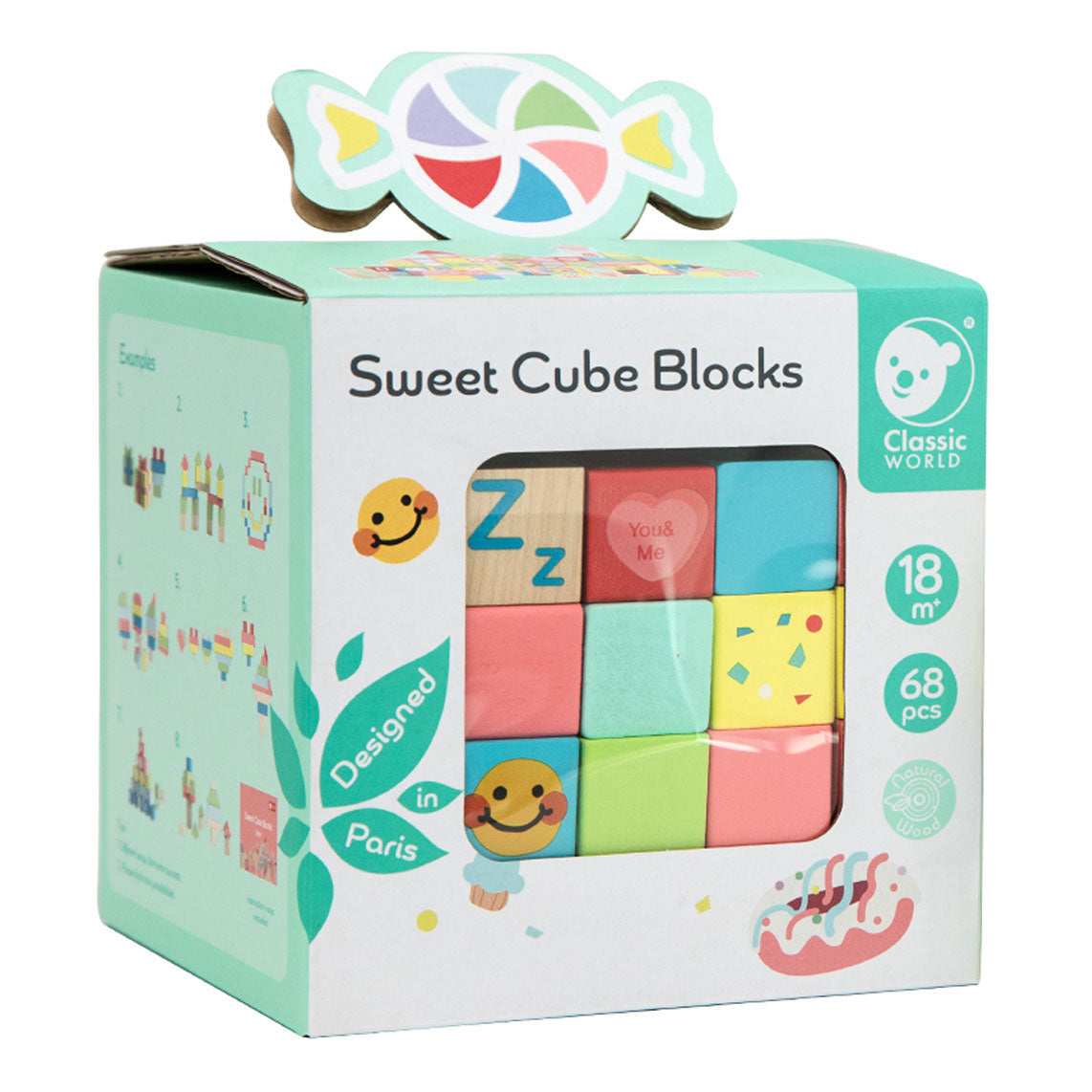 Classic World World Houten Sweet Cube Bouwblokken