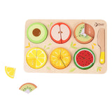 Classic World World World Houten Fruit Puzzel Breuken, 22dlg.