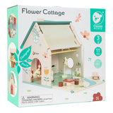 Classic world houten poppenhuisje - poppenhuis met tuintje en accessoires.