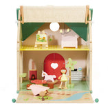 Classic world houten poppenhuisje - poppenhuis met tuintje en accessoires.
