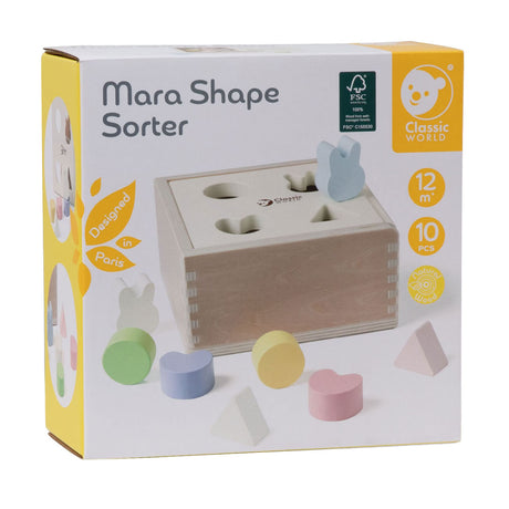 Lobbes speelgoed bv classic world wooden shape sorter for children 10 pcs. - uni