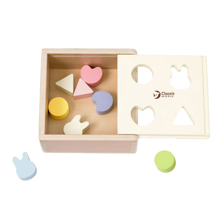 Lobbes speelgoed bv classic world wooden shape sorter for children 10 pcs. - uni