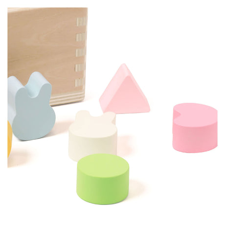 Lobbes speelgoed bv classic world wooden shape sorter for children 10 pcs. - uni