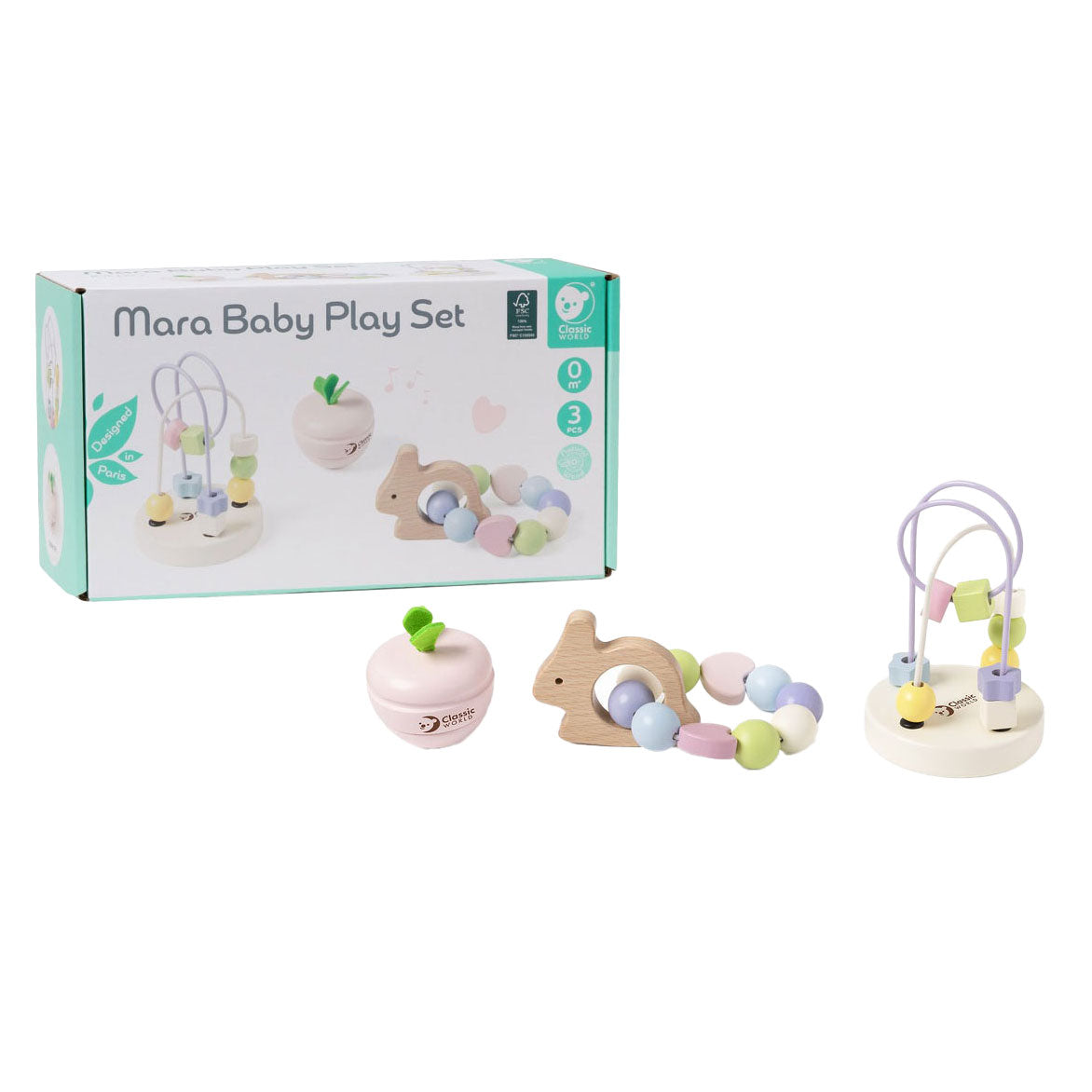 Classic World World Houten Baby Speelset Mara, 3dlg.